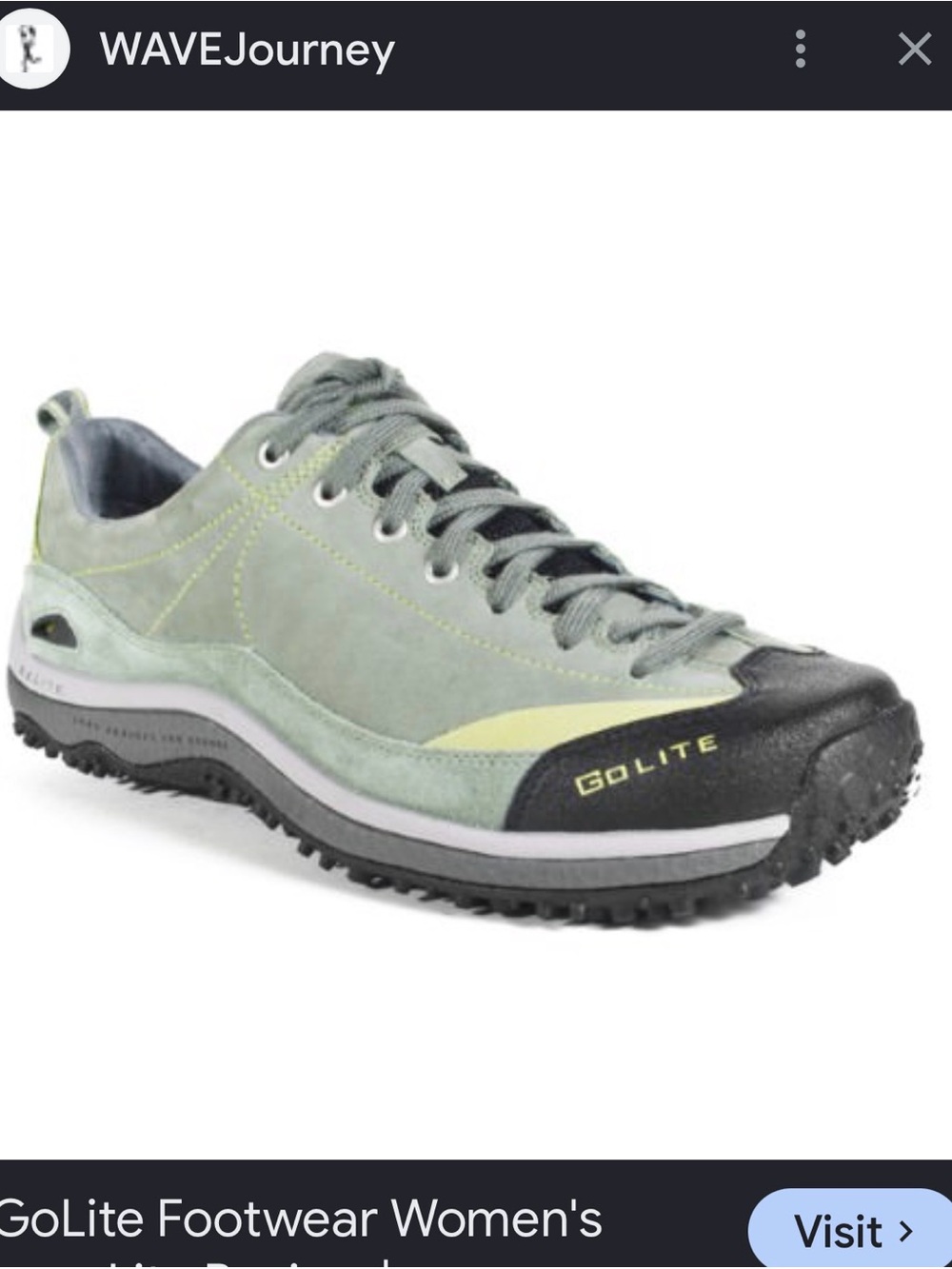 GoLite Women's Trail Sneaker in Sage Gray with Lime Accents